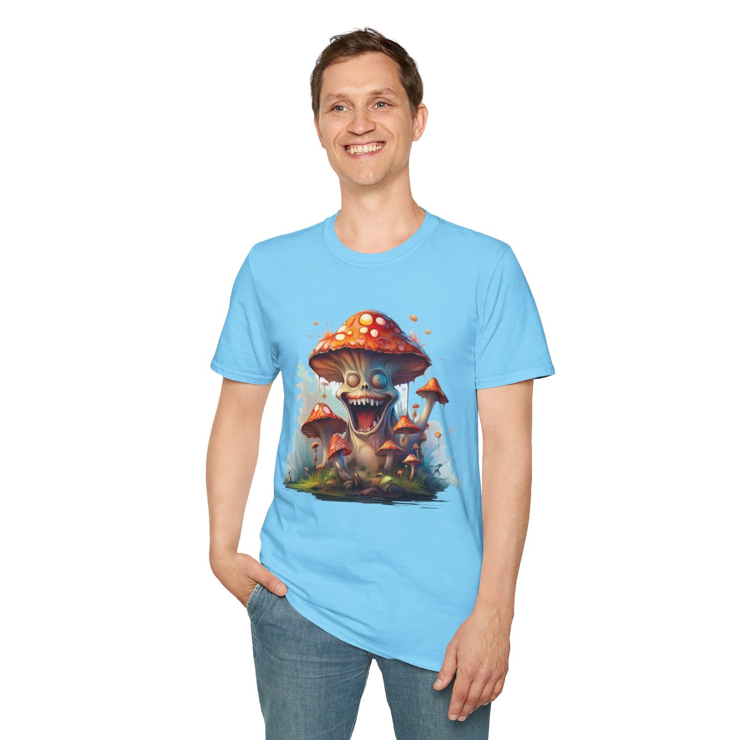 Mashroom Short Sleeve Tee Unisex Funny Mashroom Shirt With Fungus Graphic Gildan Softstyle 64000