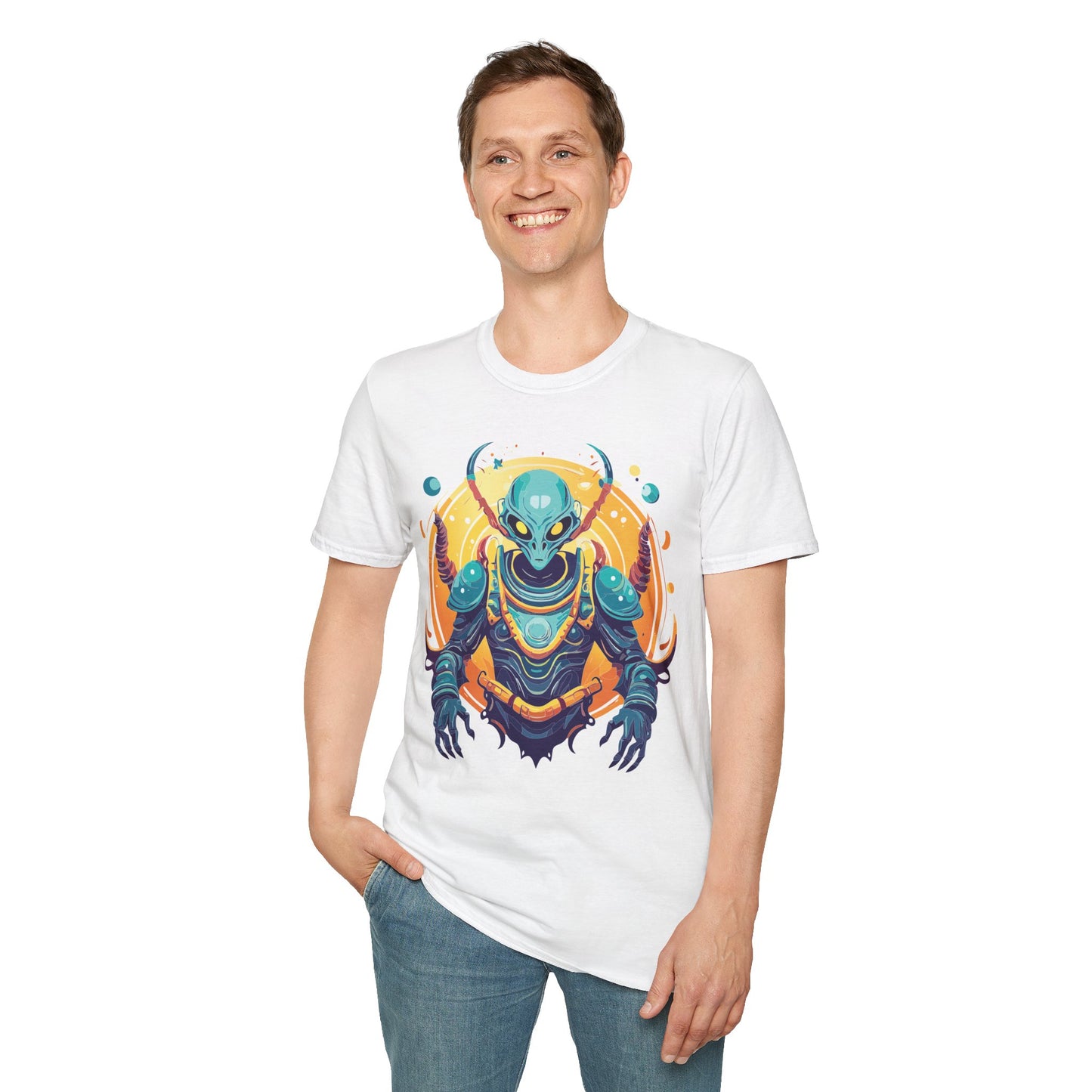 Cosmos Alien T Shirt Unisex Softstyle Short Sleeve Tee With Alien Art Design Artwork