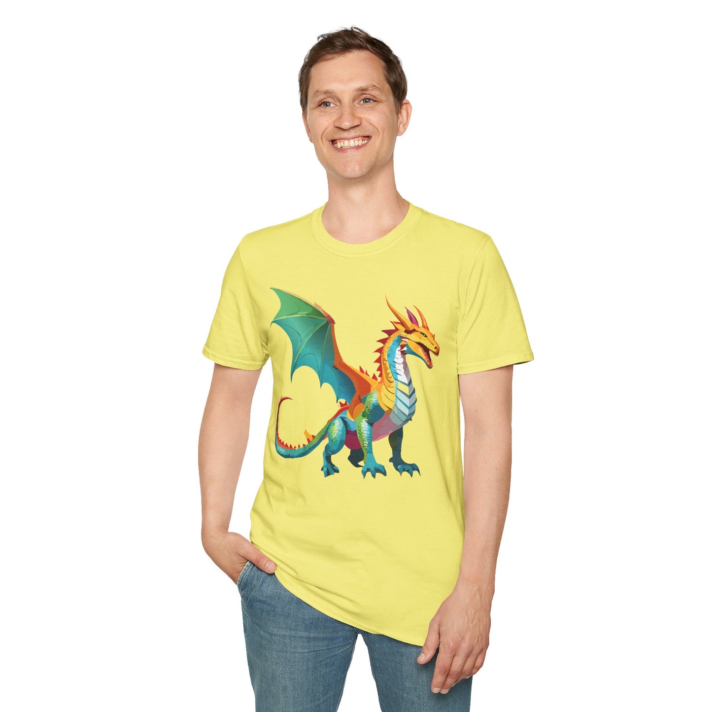 Dragon T Shirt Unisex Animal Design Tee Softstyle Gildan 64000 100 Percent Ring Spun Cotton