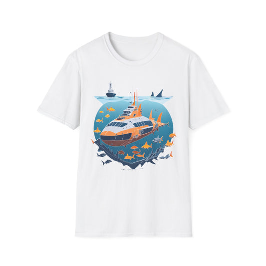 Ocean Tee Shirt, Ocean Shirt, Shirt with Ocean, U boat Tees, Shirt with U-Boat