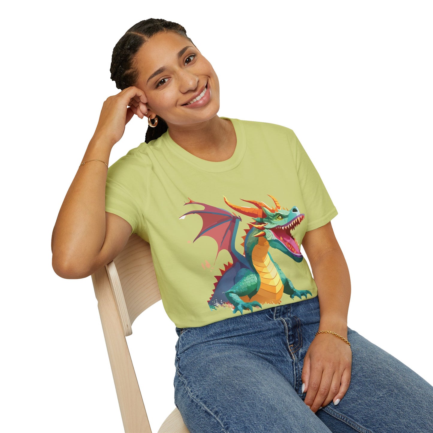 Dragon Graphic T Shirt Unisex Softstyle Cotton Tee Dragon Art Shirt For Men Women