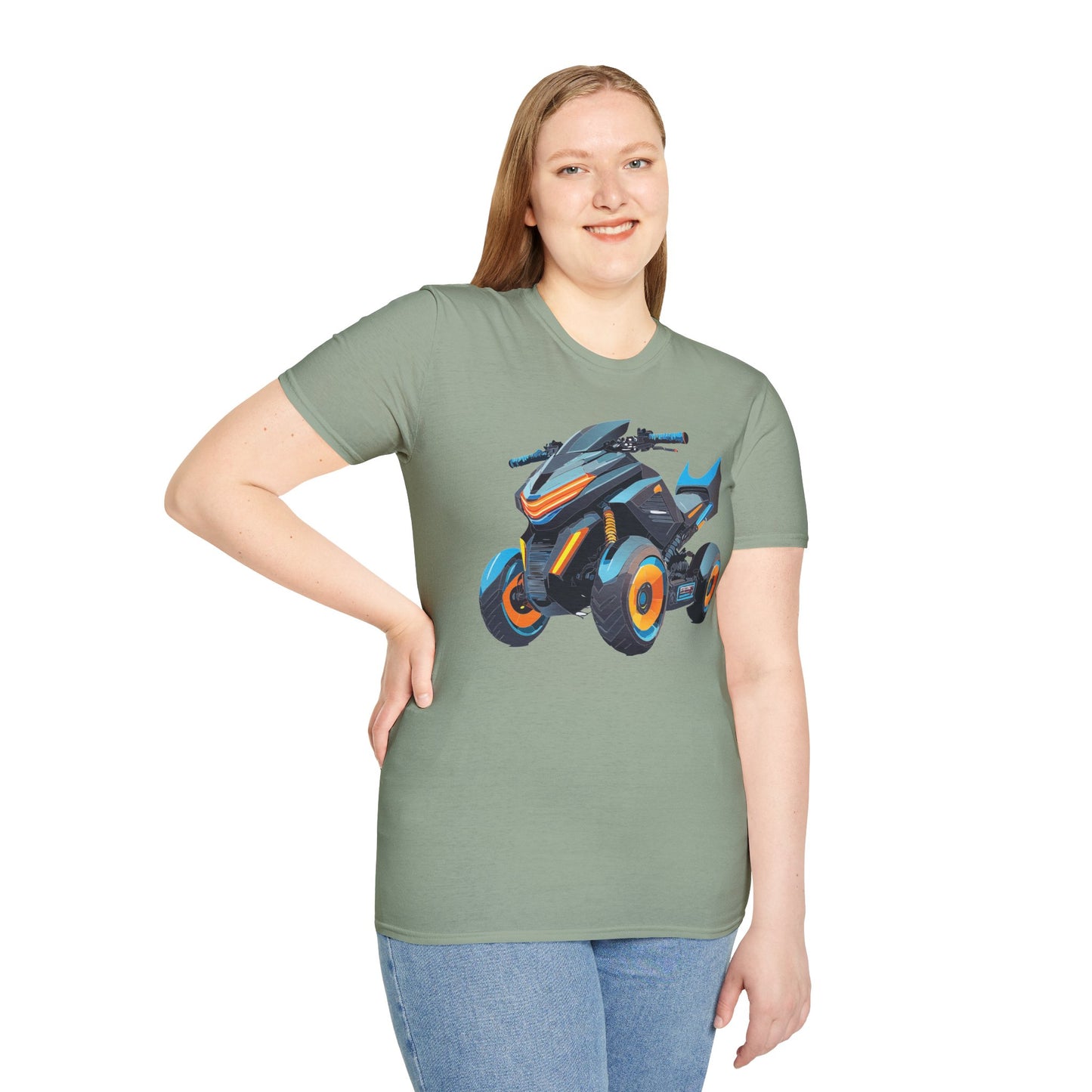 Unisex Motorcycle Art Design T Shirt Softstyle 64000 MTB Graphic Tee For Riders