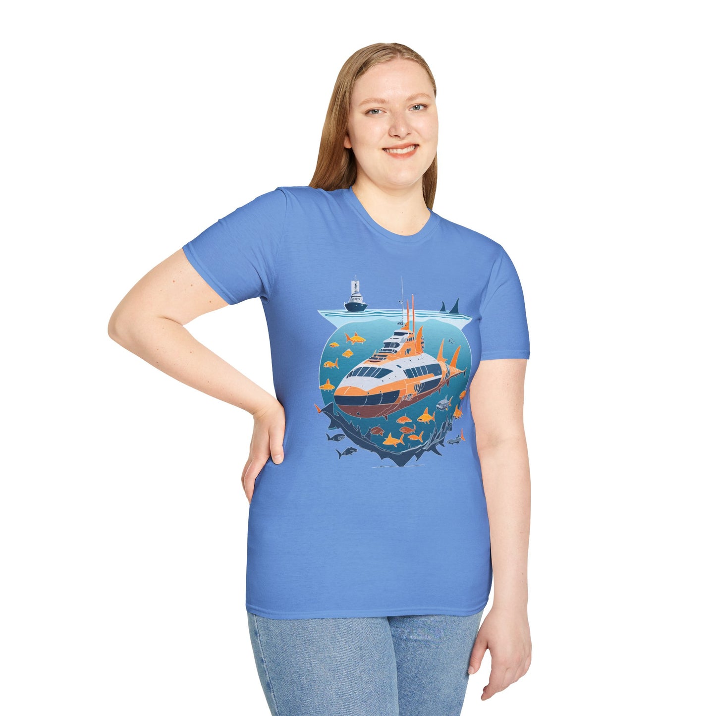 Ocean Tee Shirt, Ocean Shirt, Shirt with Ocean, U boat Tees, Shirt with U-Boat