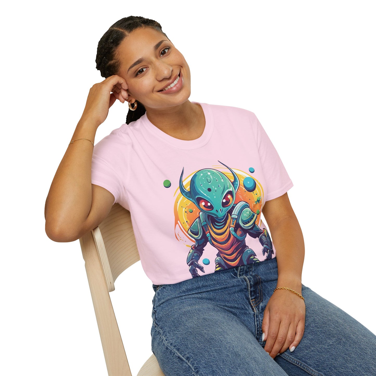 Alien Cosmos Shirt Unisex Softstyle Tee With Alien Art Design Space Theme Graphic Tee