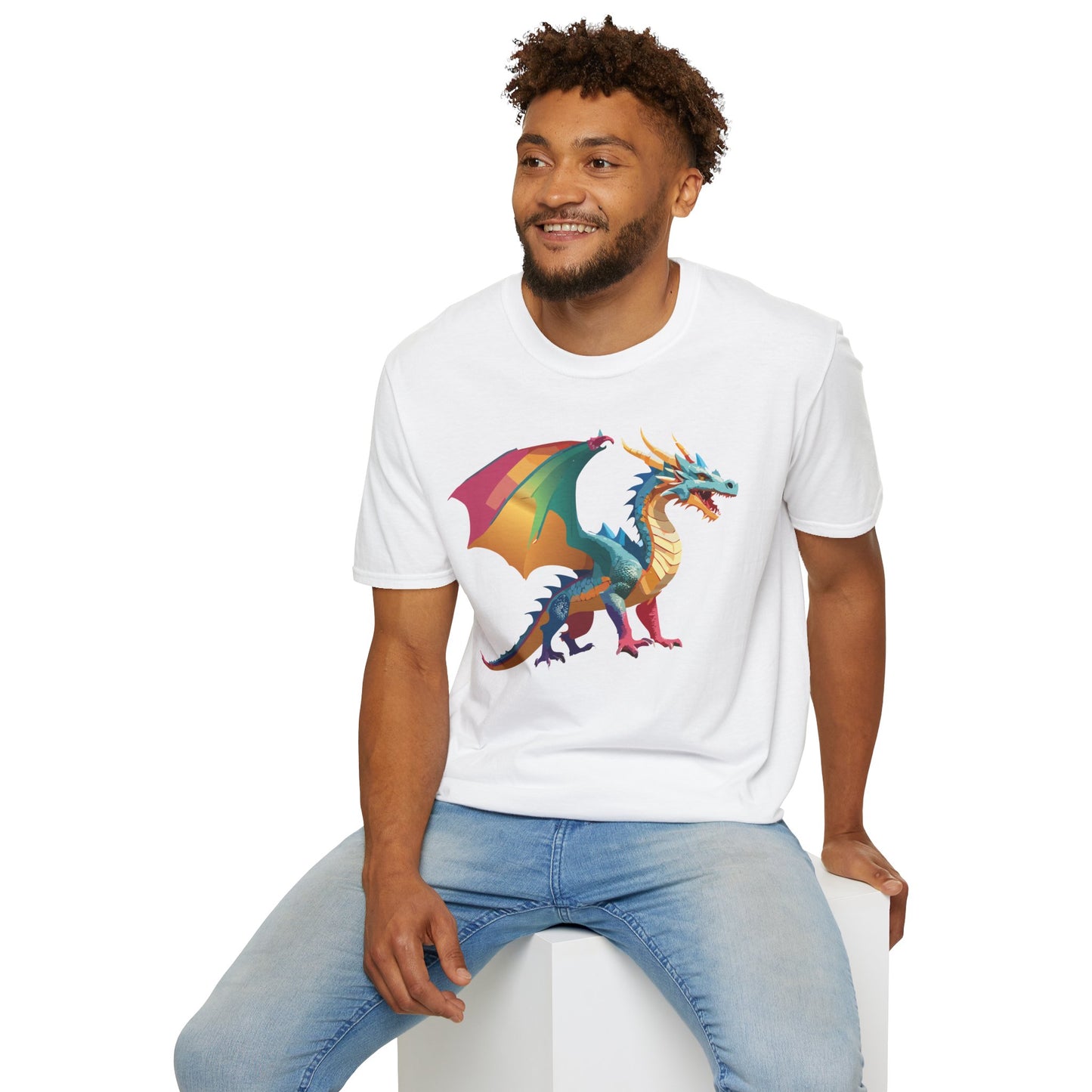 Dragon T Shirt Unisex Dragon Shirt Animal Design Tee Softstyle 100 Percent Ring Spun Cotton