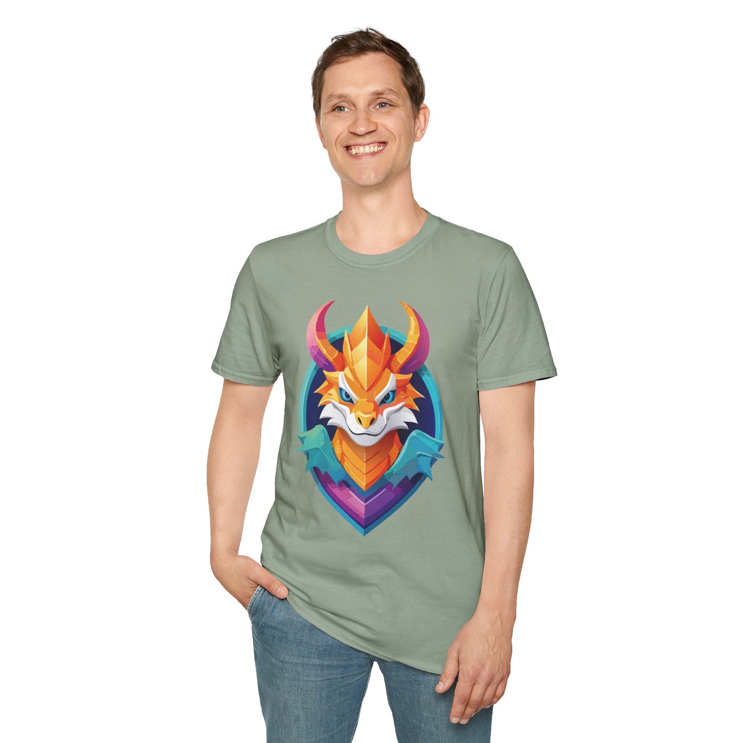 Dragon T Shirt Unisex Gildan Softstyle 64000 Comfortable Cotton Tee With Animal Design