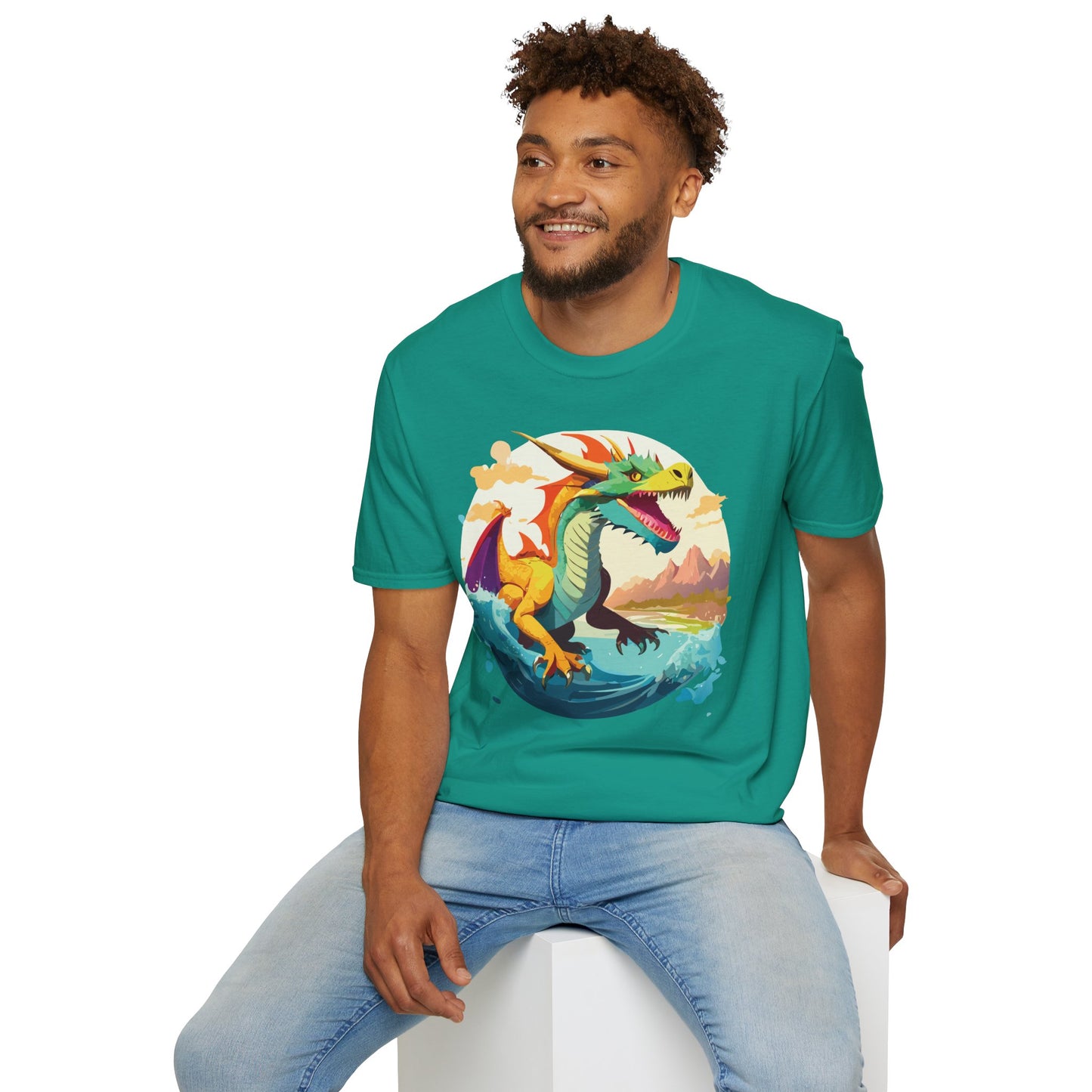 Dragon T Shirt Unisex Animal Print Dragon Shirt Gildan Softstyle Cotton Tee 64000