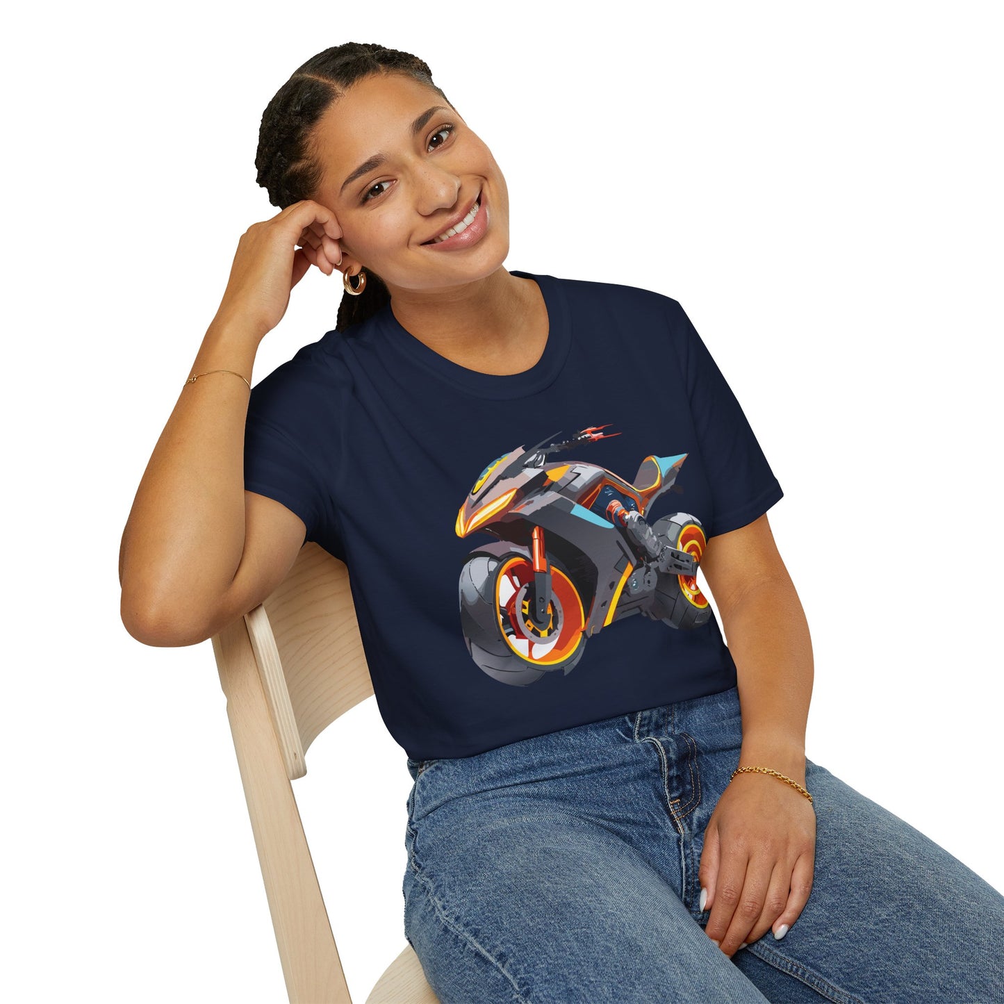 Unisex Bike T Shirt With Motorcycle Graphic MTB Tee Cotton Softstyle Comfort For Riders