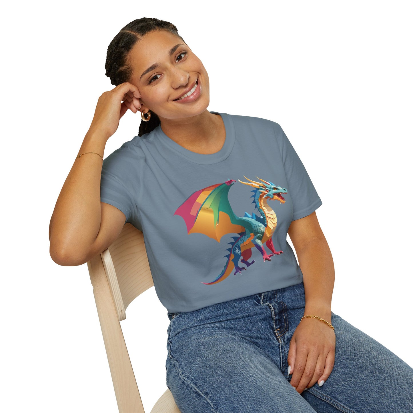 Dragon T Shirt Unisex Dragon Shirt Animal Design Tee Softstyle 100 Percent Ring Spun Cotton