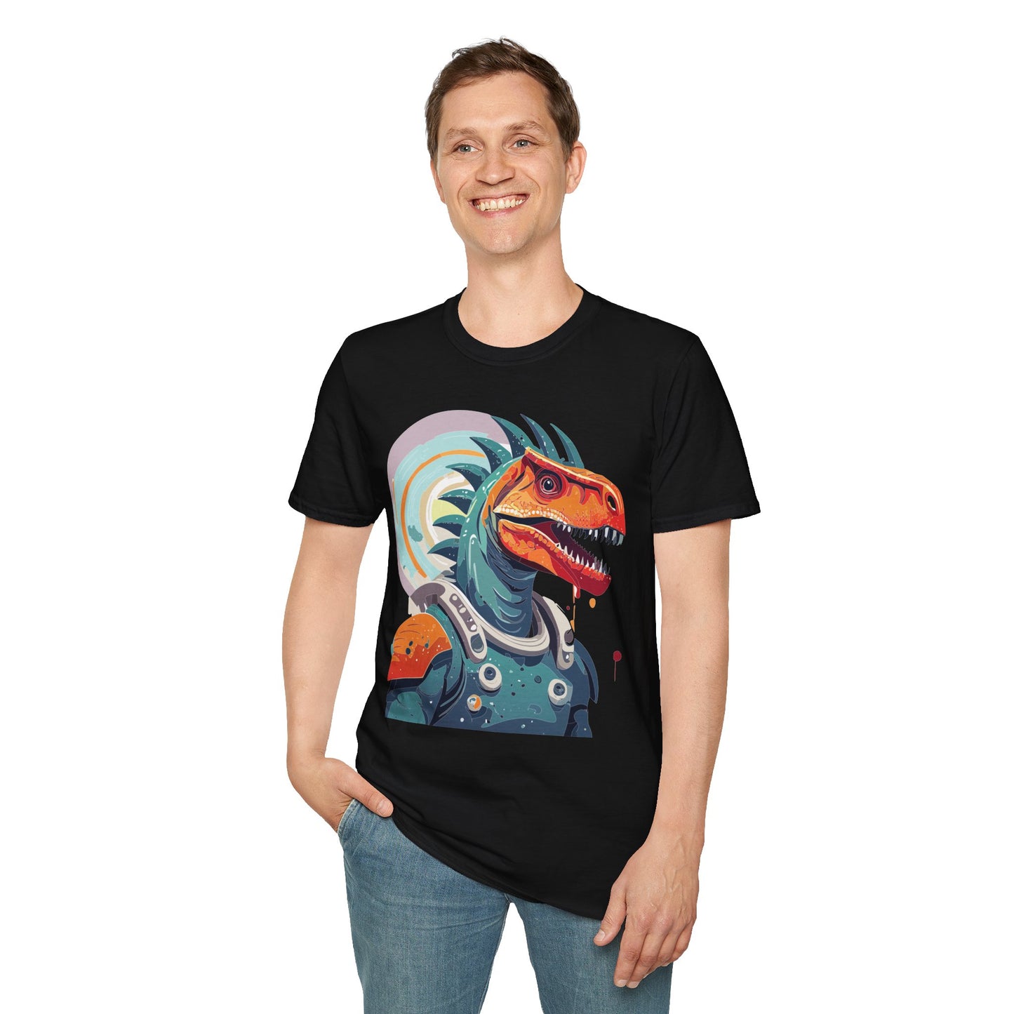Unisex Gildan Softstyle 64000 Alien T Shirt With Cosmos Space Alien Art Graphic Tee