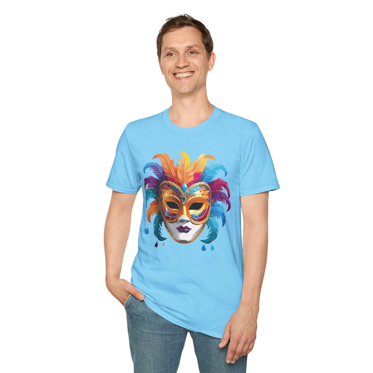 Mask Tee Shirt, Mask Shirt, Shirt with Mask, Masquerade Tees
