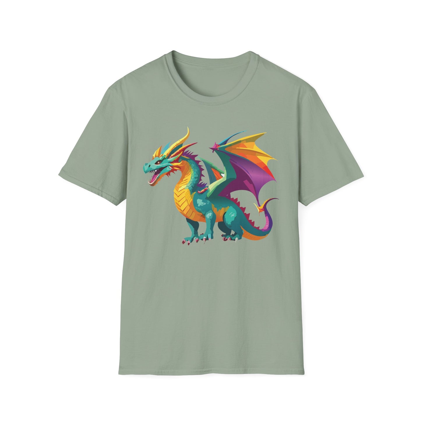 Dragon T Shirt Unisex Short Sleeve Art Design Gildan Softstyle Cotton Tee For Animal Lovers