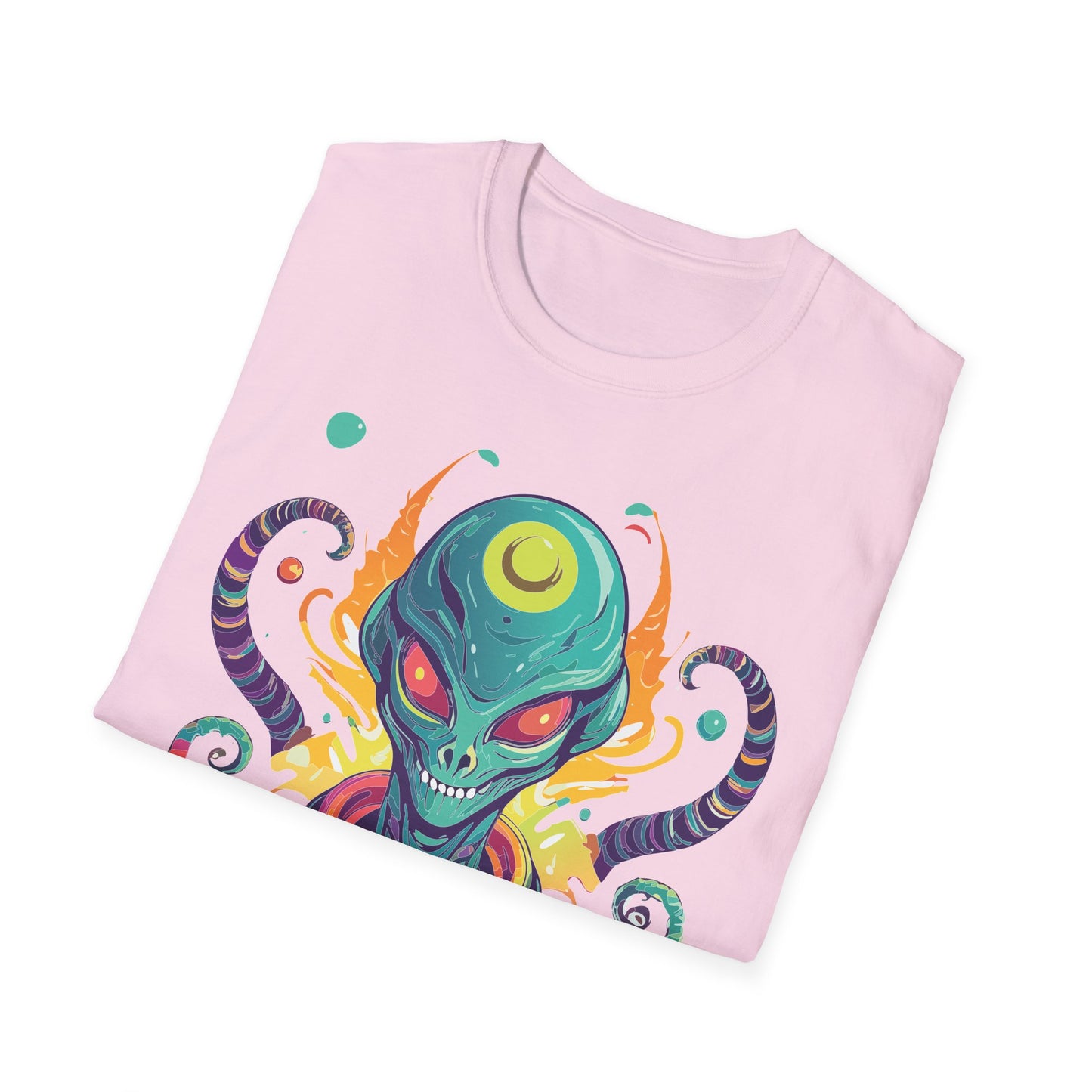 Alien Cosmos Unisex T Shirt With Aliens Design Gildan Softstyle 64000 Comfortable Lightweight Tee