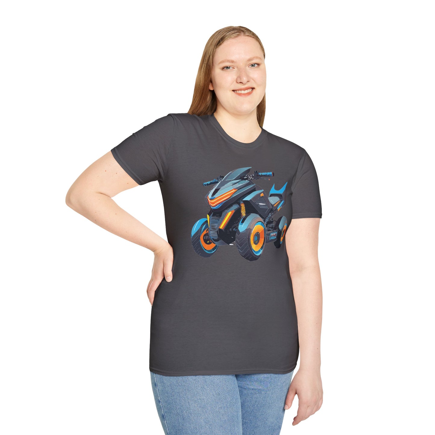 Unisex Motorcycle Art Design T Shirt Softstyle 64000 MTB Graphic Tee For Riders