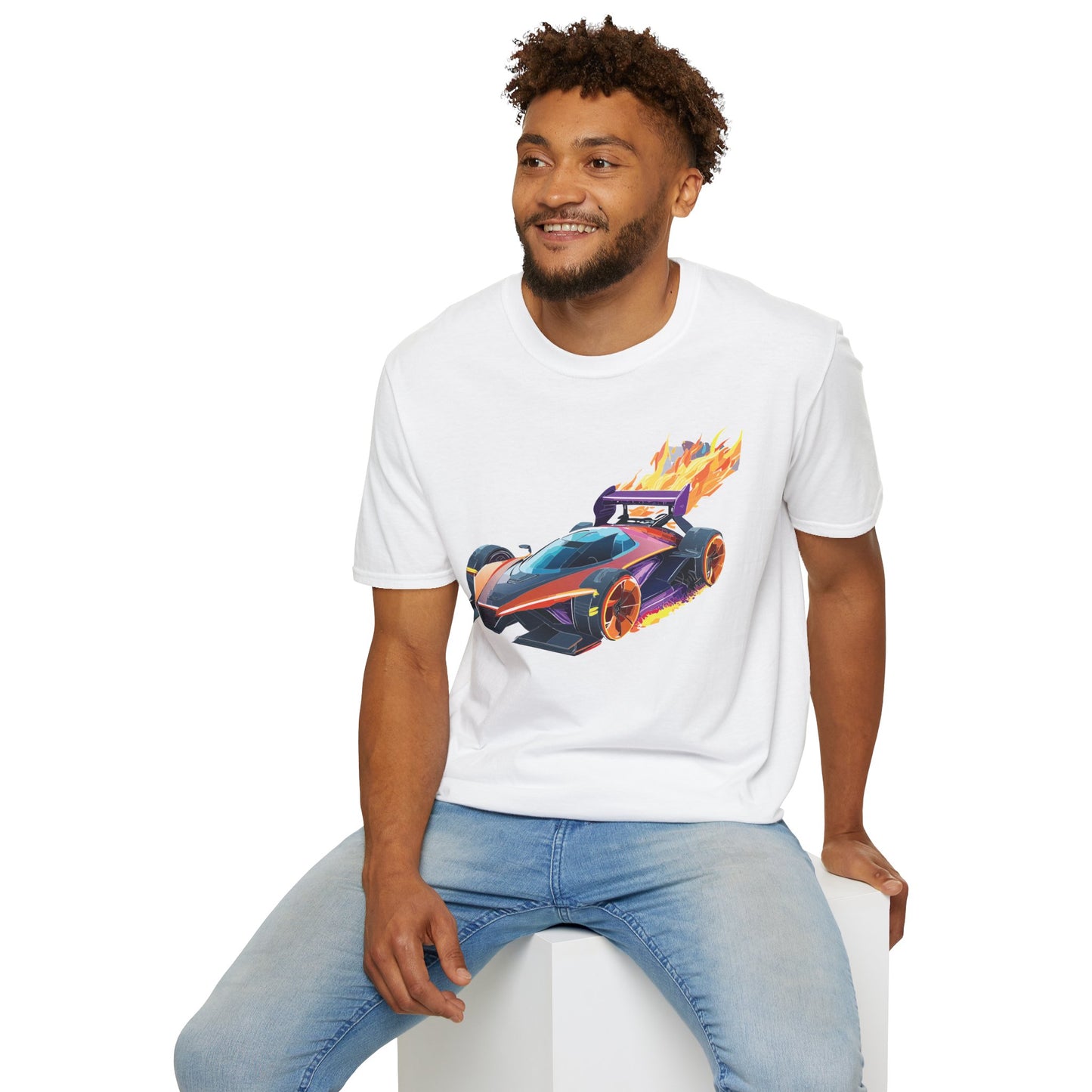 Unisex Car T Shirt Hot Wheels Graphic Tee Car Shirt Gildan Softstyle 64000 Cotton Tee