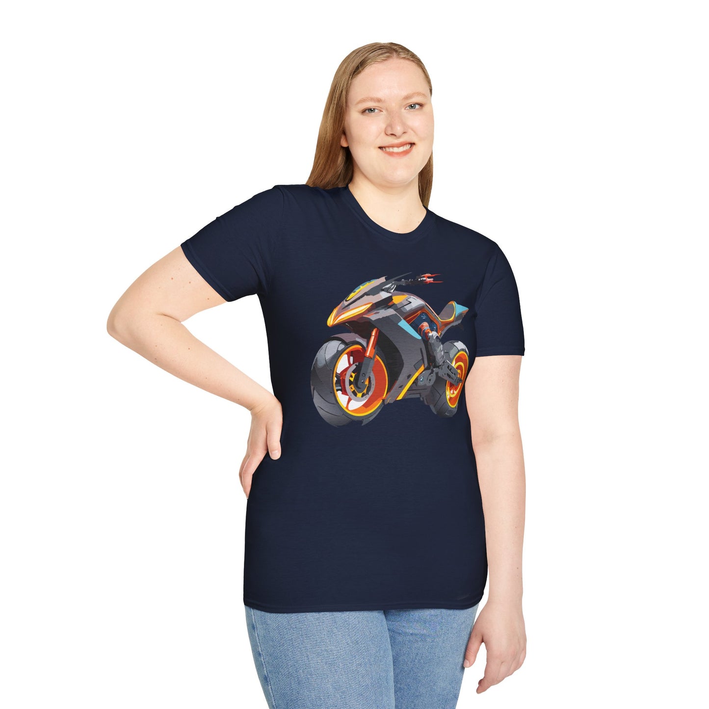 Unisex Bike T Shirt With Motorcycle Graphic MTB Tee Cotton Softstyle Comfort For Riders