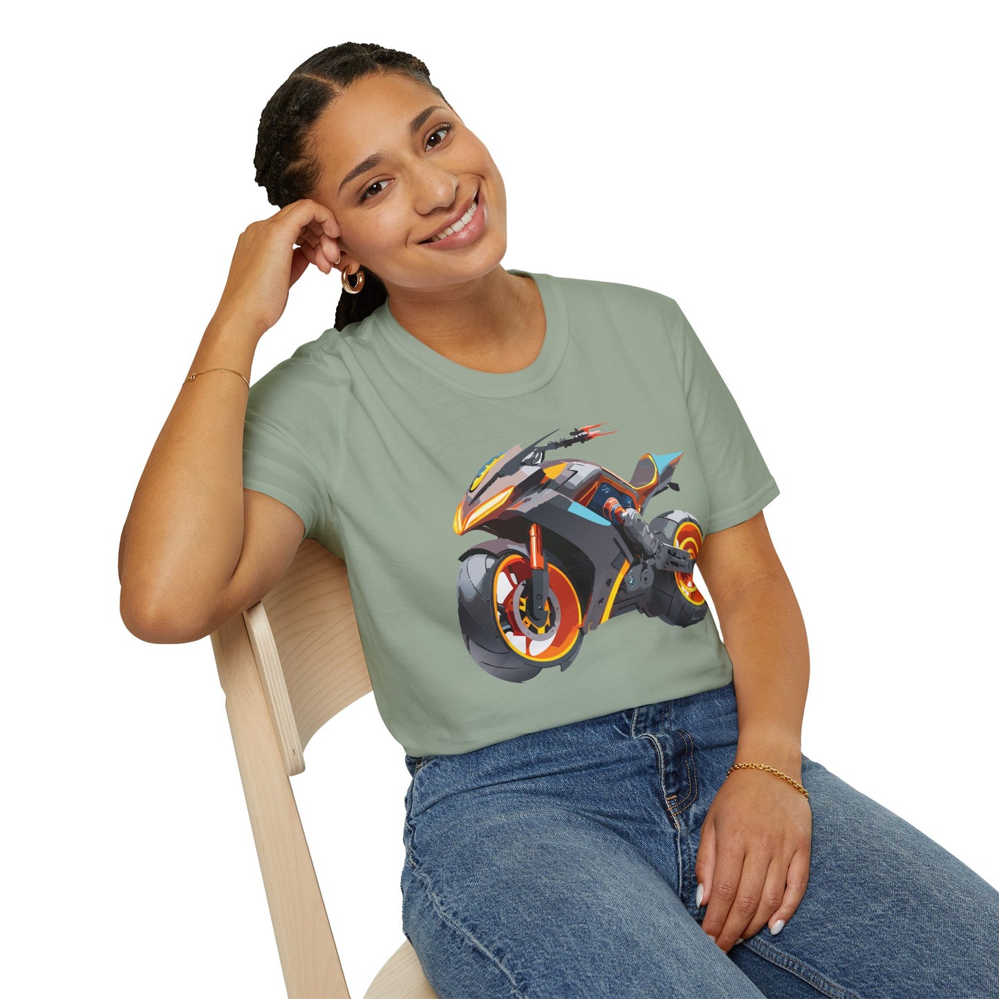 Unisex Bike T Shirt With Motorcycle Graphic MTB Tee Cotton Softstyle Comfort For Riders
