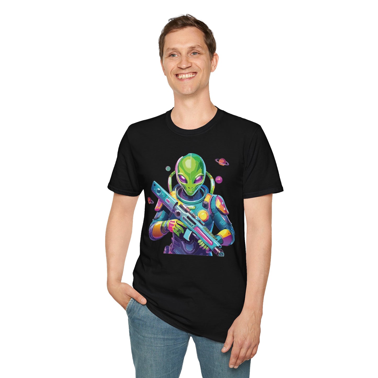 Alien Cosmos T Shirt Unisex Gildan Softstyle 64000 Art Design Tee For Everyday Comfort