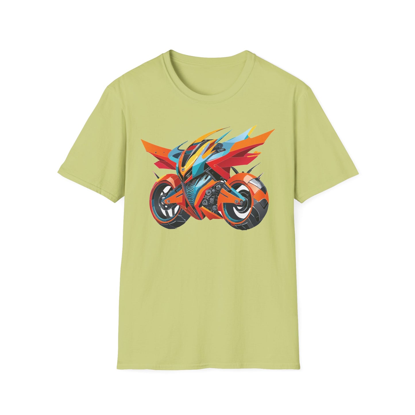 Unisex Bike T Shirt With Motorcycle Art Design Graphic Tee Softstyle 64000 Cotton