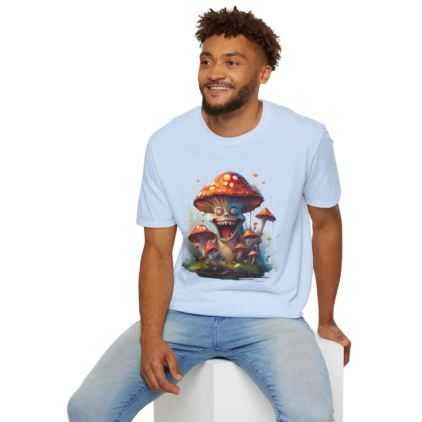 Mashroom Short Sleeve Tee Unisex Funny Mashroom Shirt With Fungus Graphic Gildan Softstyle 64000