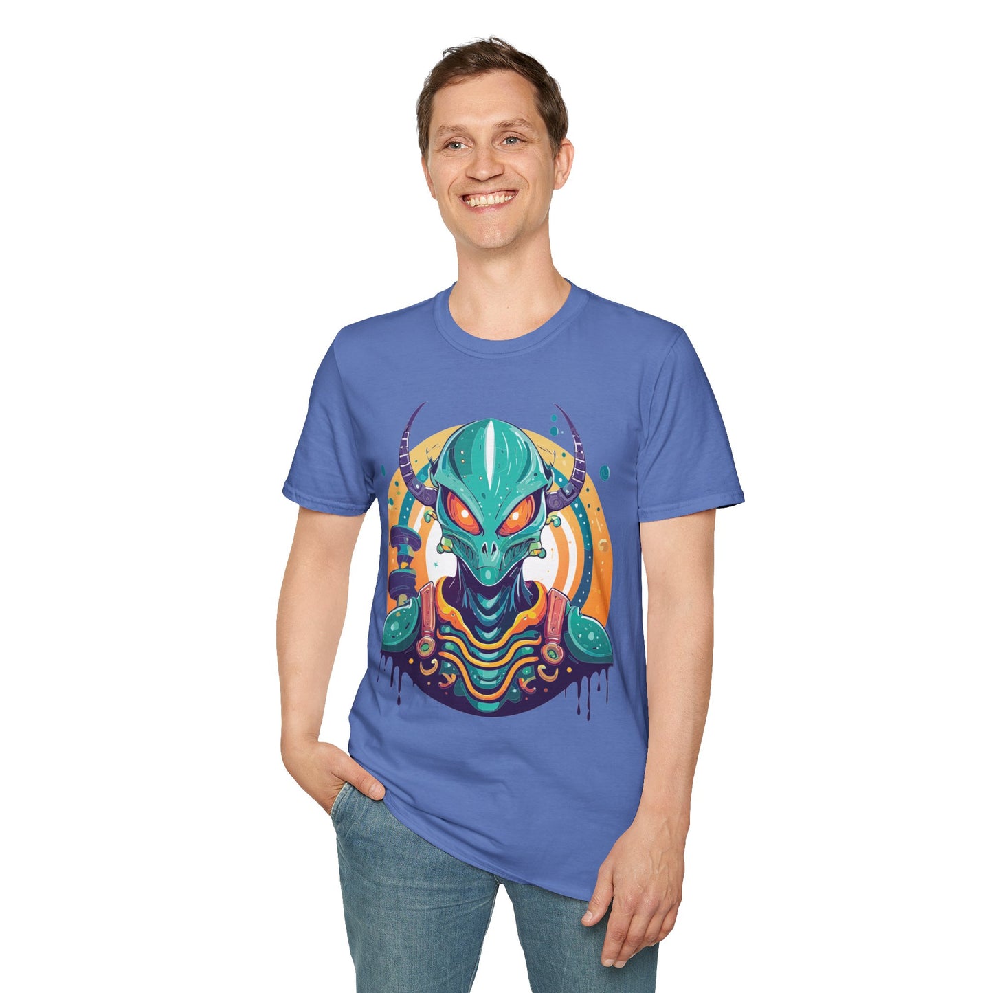 Alien T Shirt Cosmos Shirt Unisex Softstyle Tee 100 Percent Ring Spun Cotton Short Sleeve