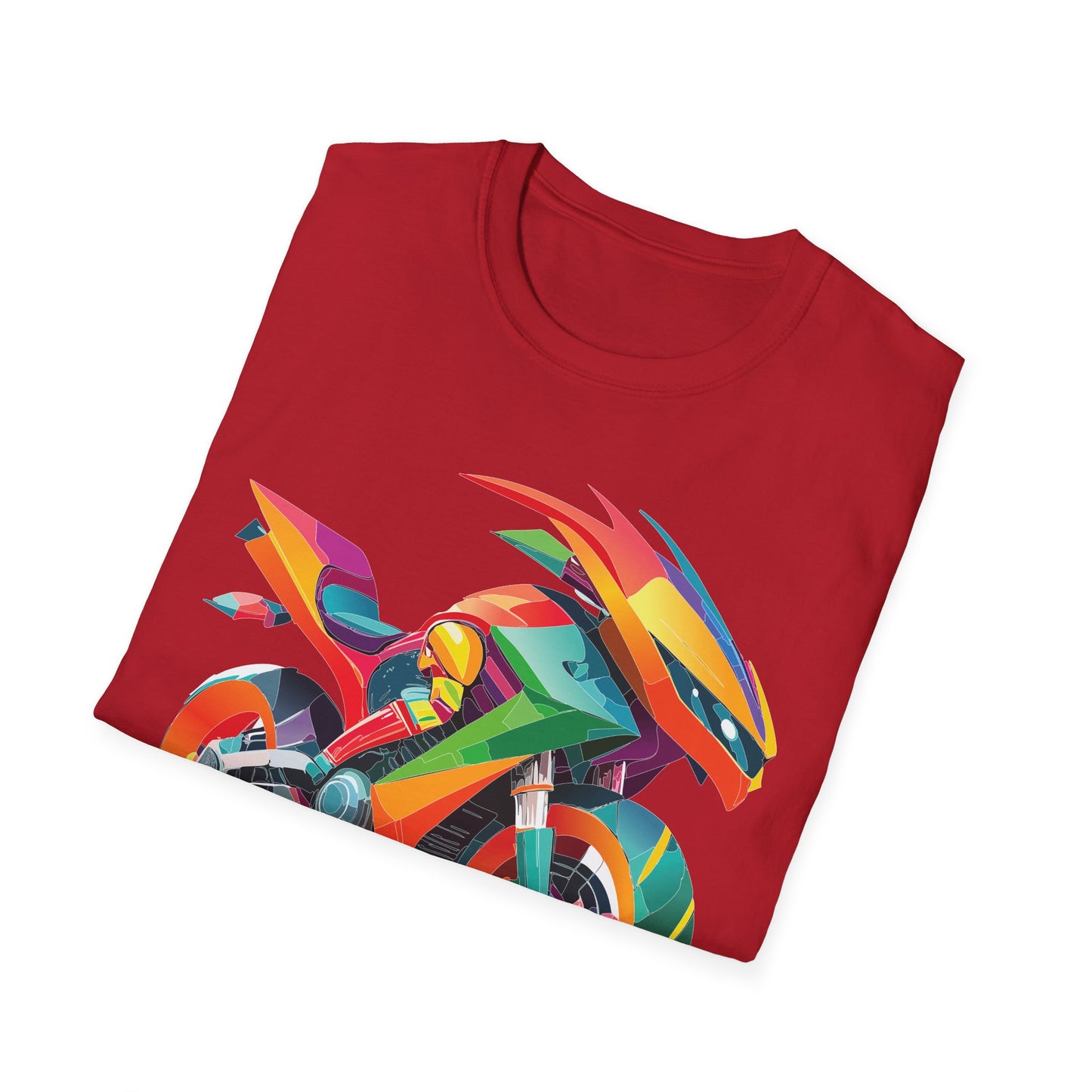 Unisex Bike T Shirt With Motorcycle Artwork Premium Cotton MTB Tee Softstyle 64000