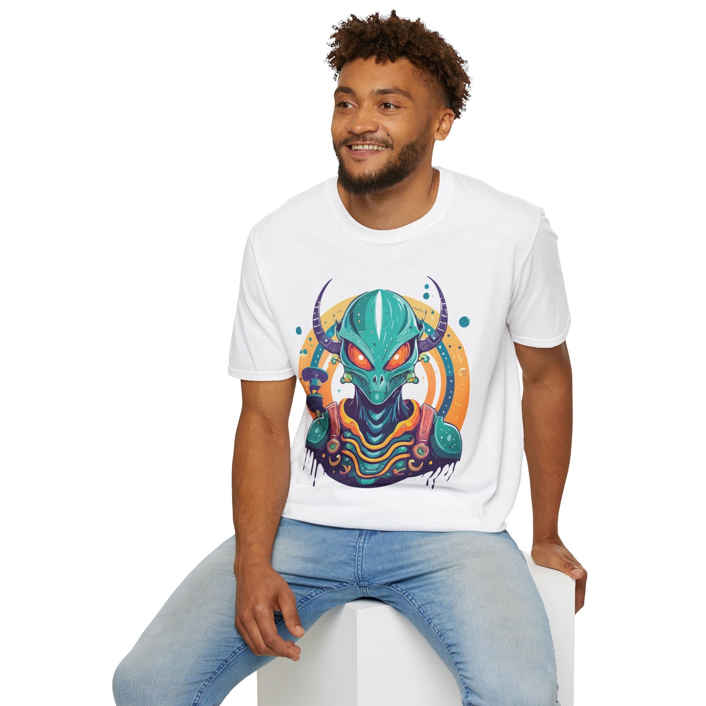 Alien T Shirt Cosmos Shirt Unisex Softstyle Tee 100 Percent Ring Spun Cotton Short Sleeve