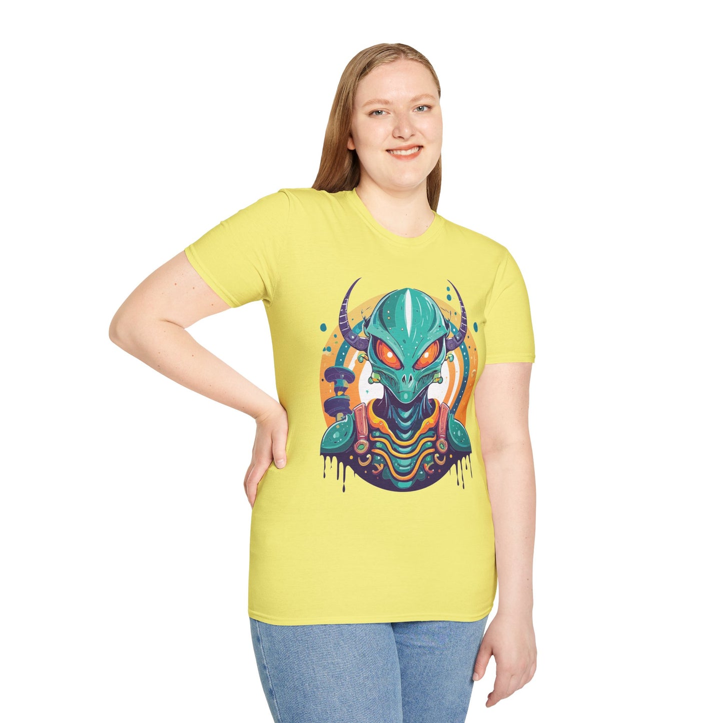 Alien T Shirt Cosmos Shirt Unisex Softstyle Tee 100 Percent Ring Spun Cotton Short Sleeve