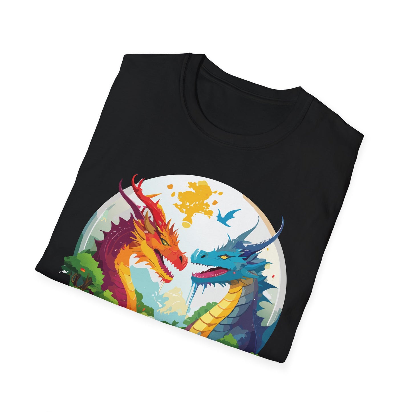 Dragon T Shirt Unisex Gildan Softstyle 64000 100 Percent Cotton Animal Print Tee Artwork
