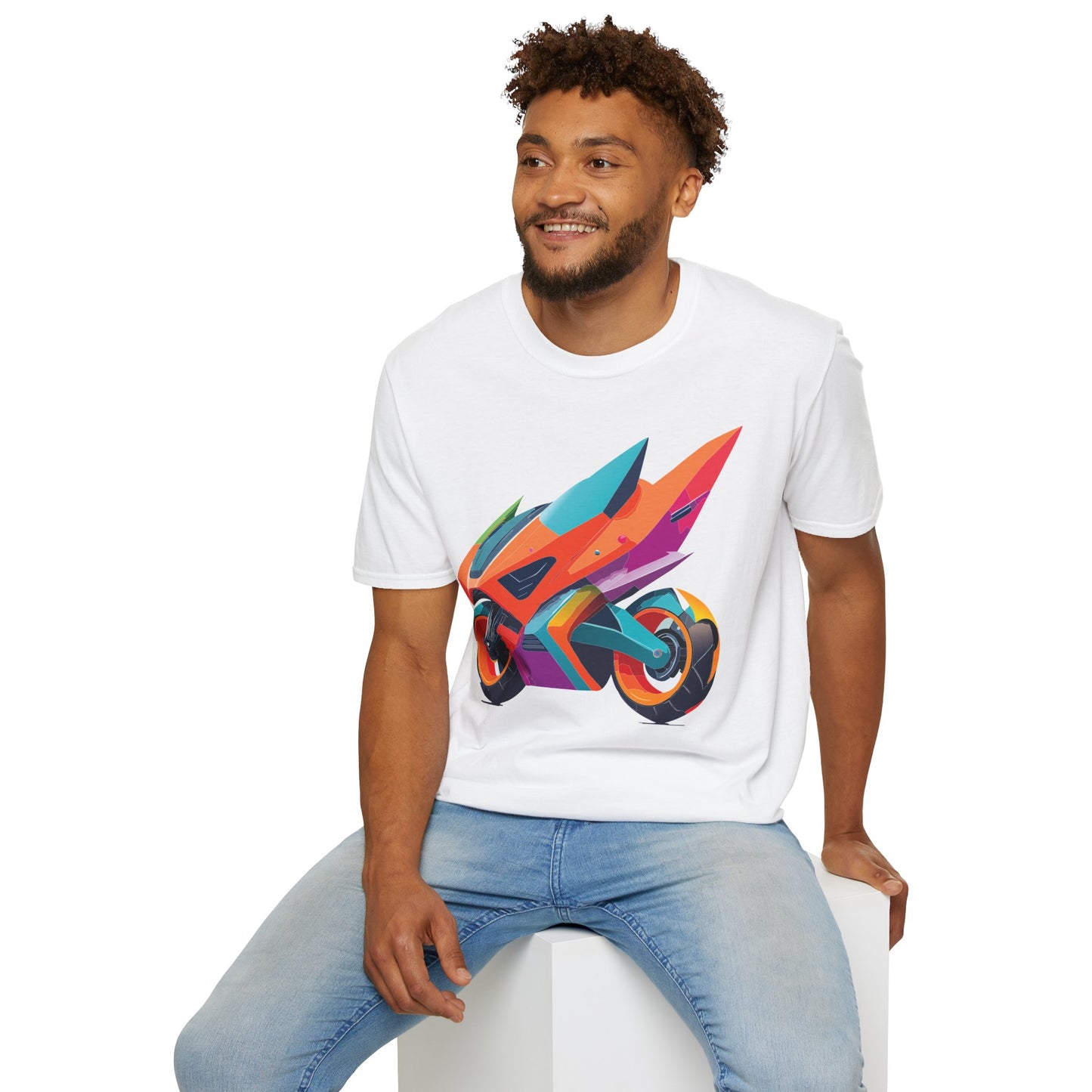 Unisex Bike T Shirt Moto Shirt Motorcycle MTB T Shirt 100 Percent Cotton Softstyle