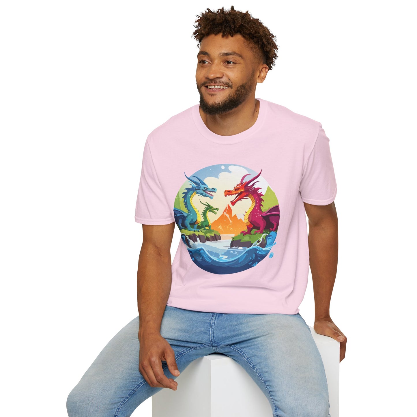 Dragon T Shirt Unisex Dragon Tee 100 Percent Ring Spun Cotton Softstyle Comfort Fit
