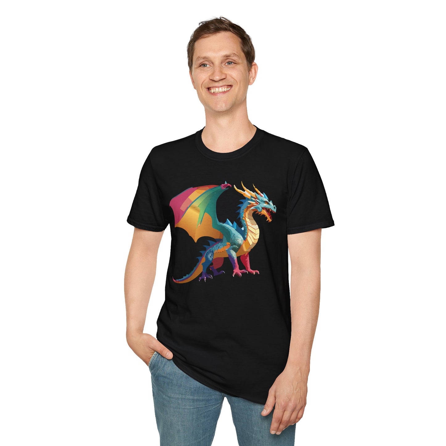 Dragon T Shirt Unisex Dragon Shirt Animal Design Tee Softstyle 100 Percent Ring Spun Cotton