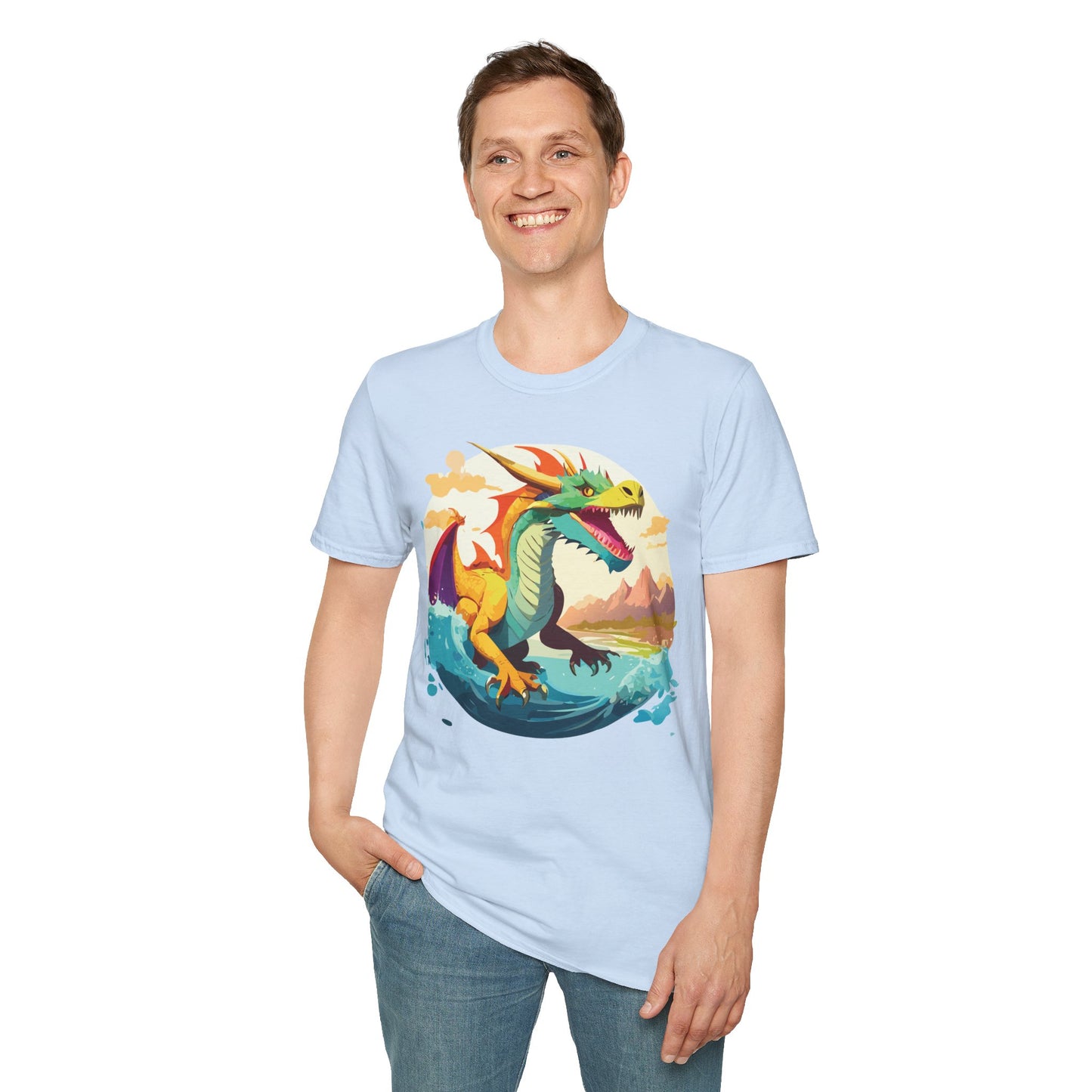Dragon T Shirt Unisex Animal Print Dragon Shirt Gildan Softstyle Cotton Tee 64000