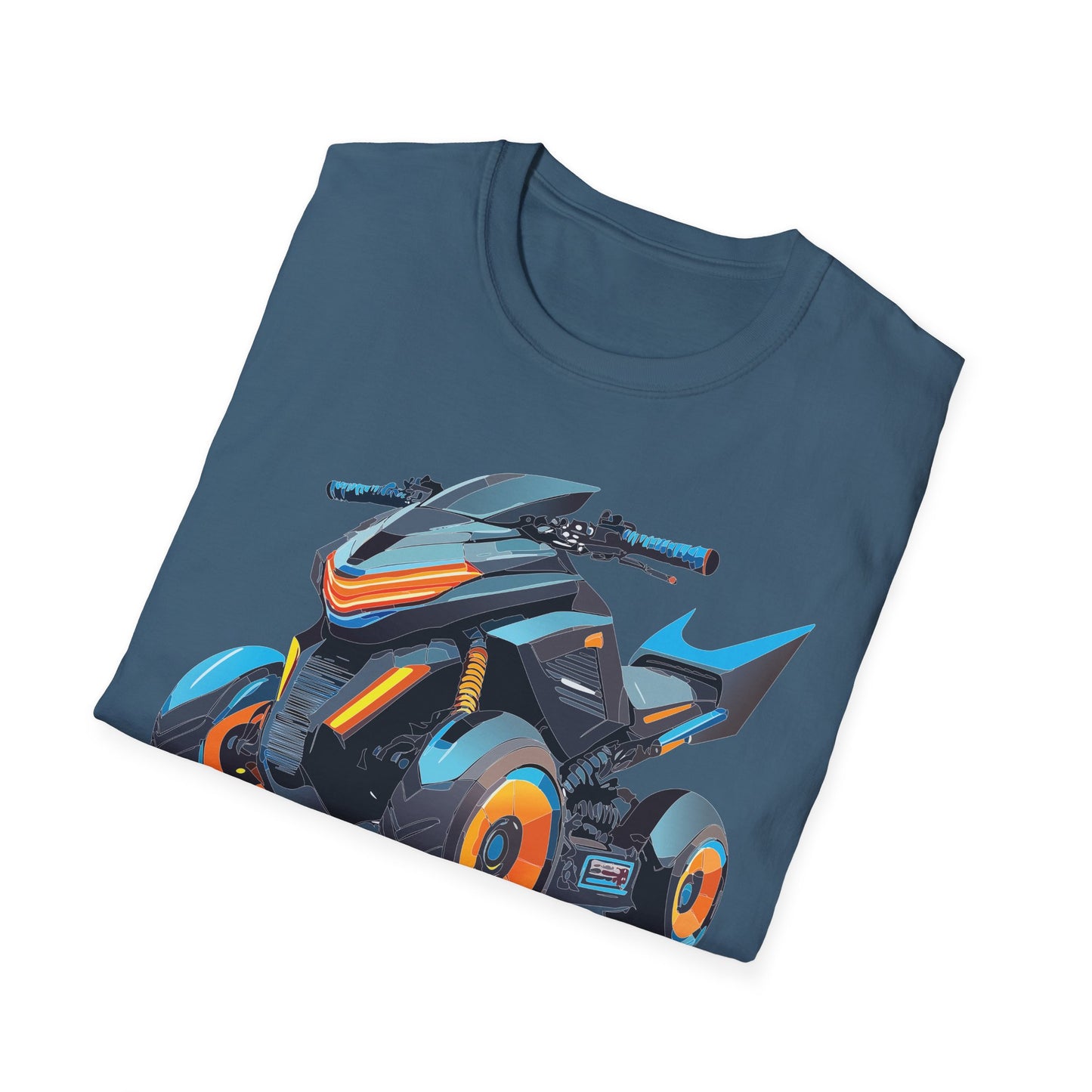 Unisex Motorcycle Art Design T Shirt Softstyle 64000 MTB Graphic Tee For Riders