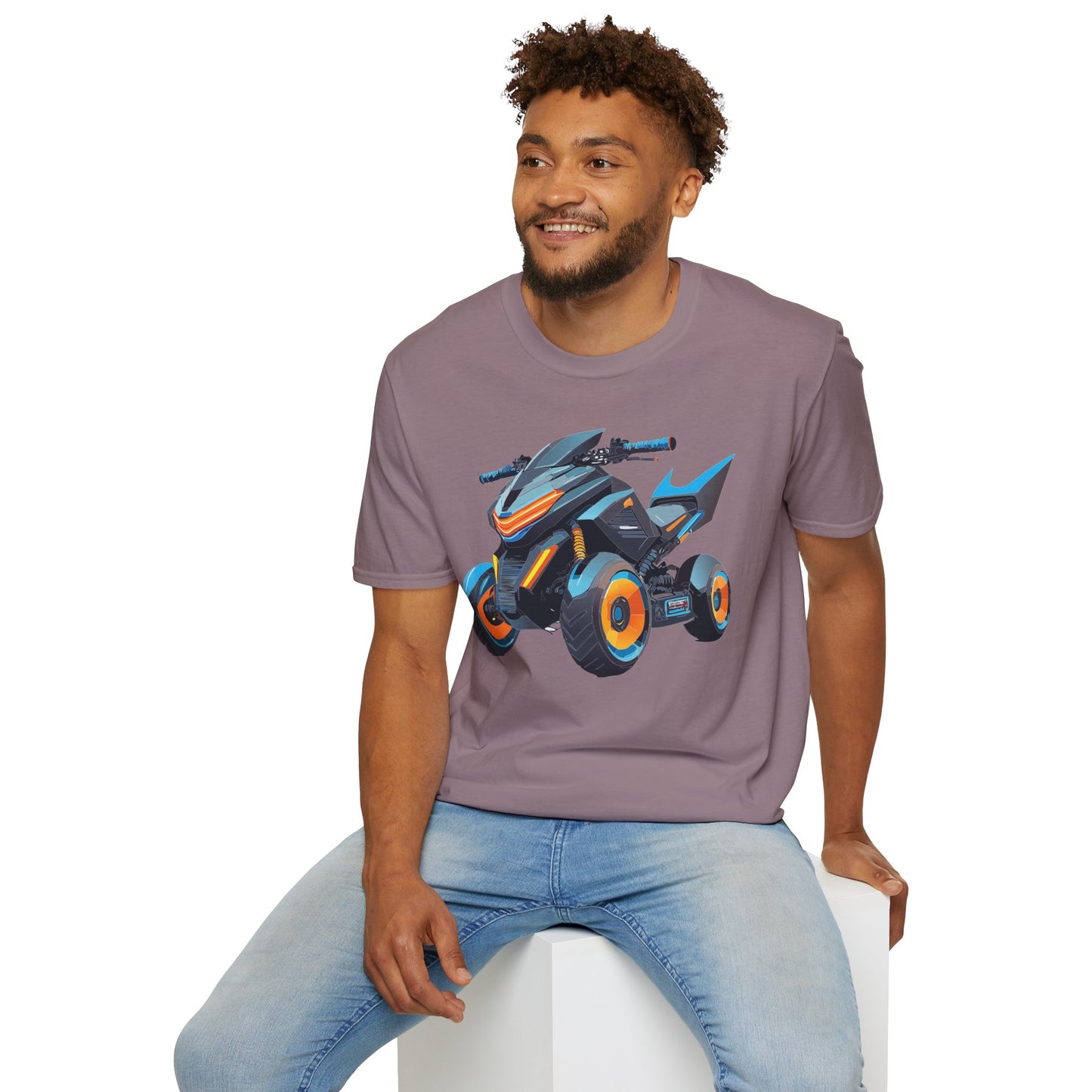 Unisex Motorcycle Art Design T Shirt Softstyle 64000 MTB Graphic Tee For Riders