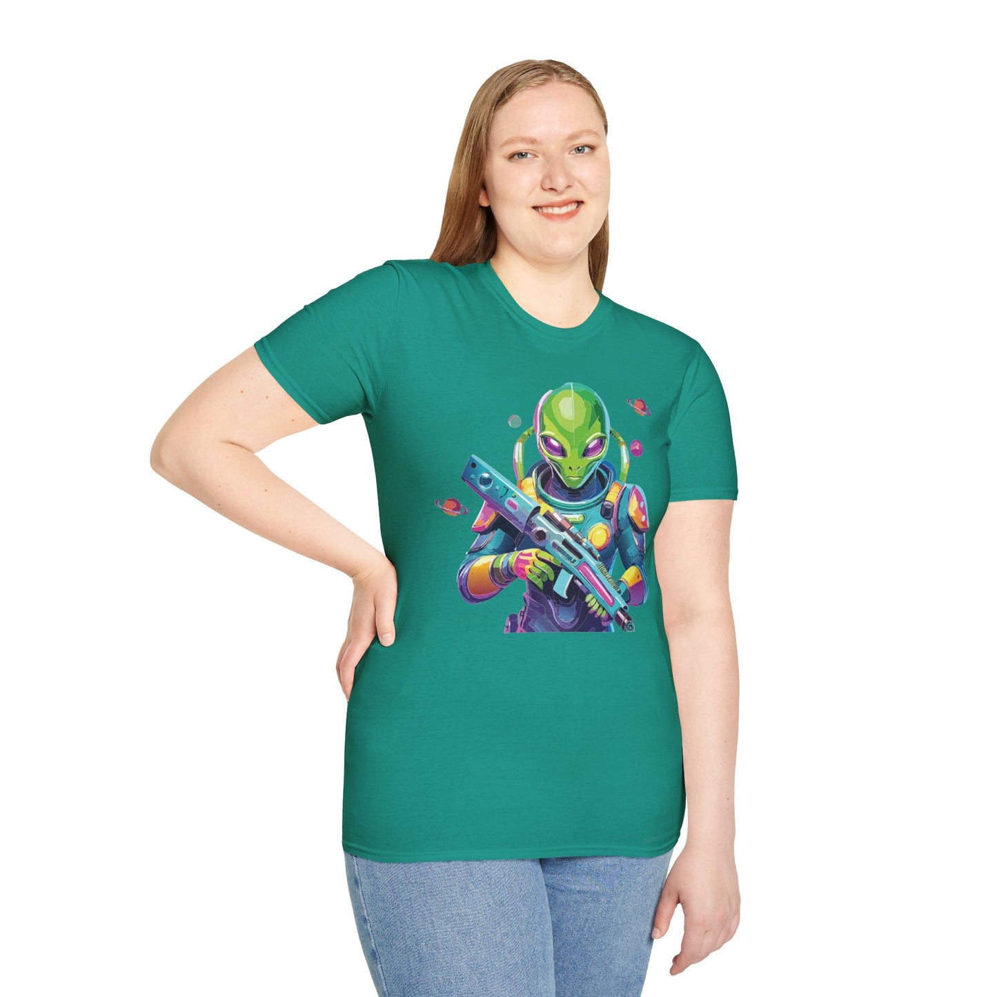 Alien Cosmos T Shirt Unisex Gildan Softstyle 64000 Art Design Tee For Everyday Comfort