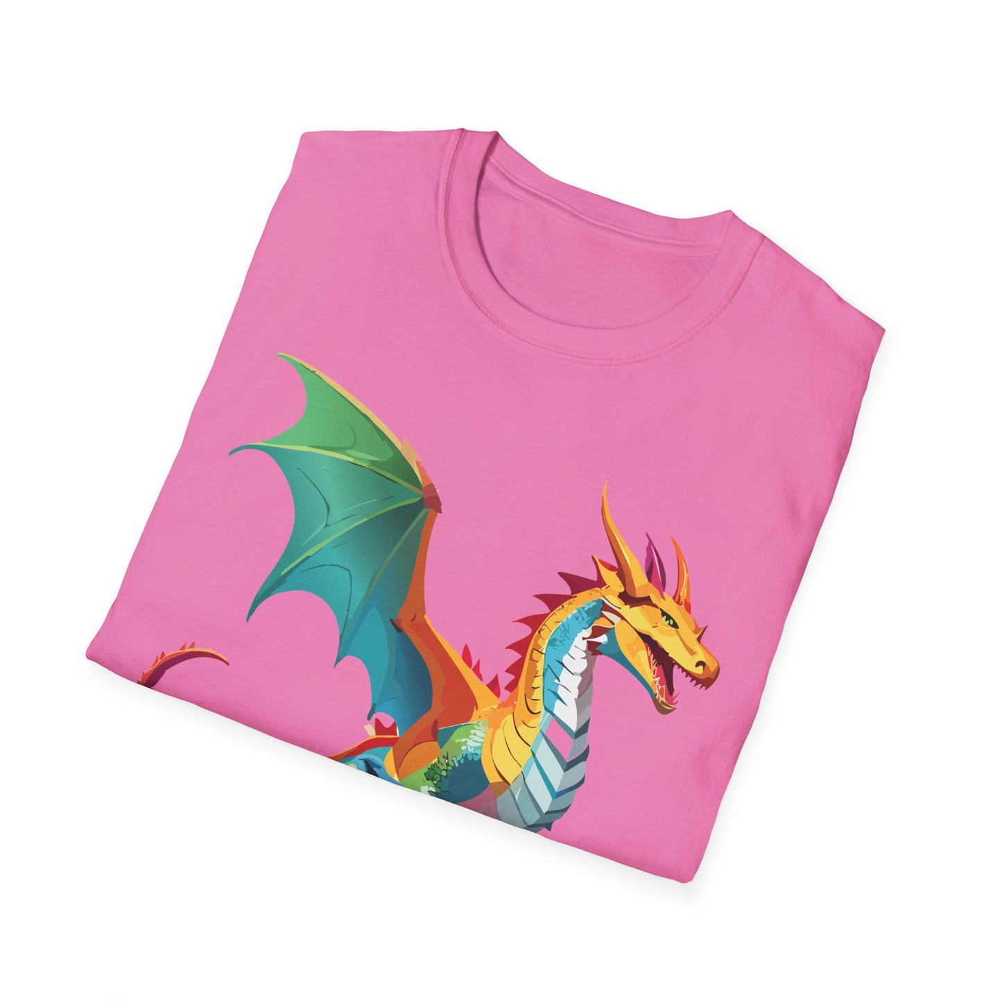 Dragon T Shirt Unisex Animal Design Tee Softstyle Gildan 64000 100 Percent Ring Spun Cotton