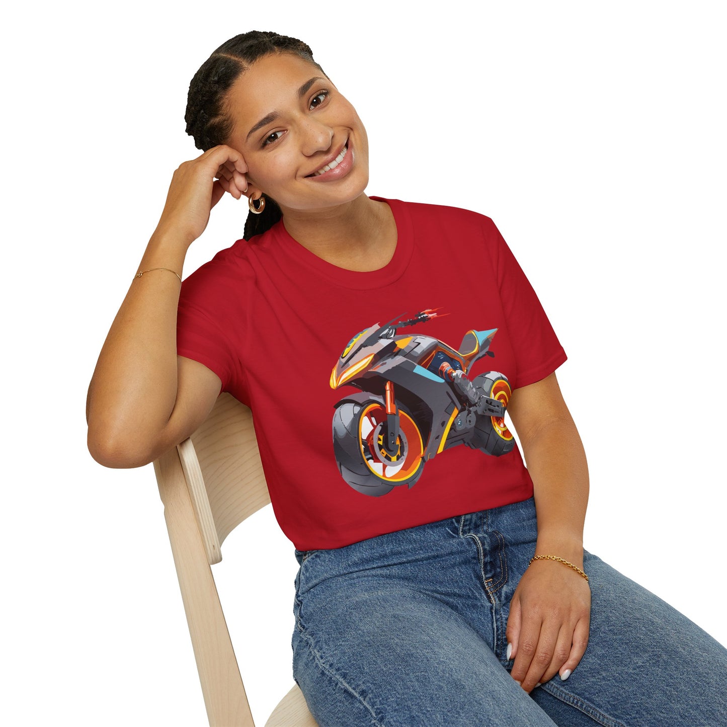 Unisex Bike T Shirt With Motorcycle Graphic MTB Tee Cotton Softstyle Comfort For Riders