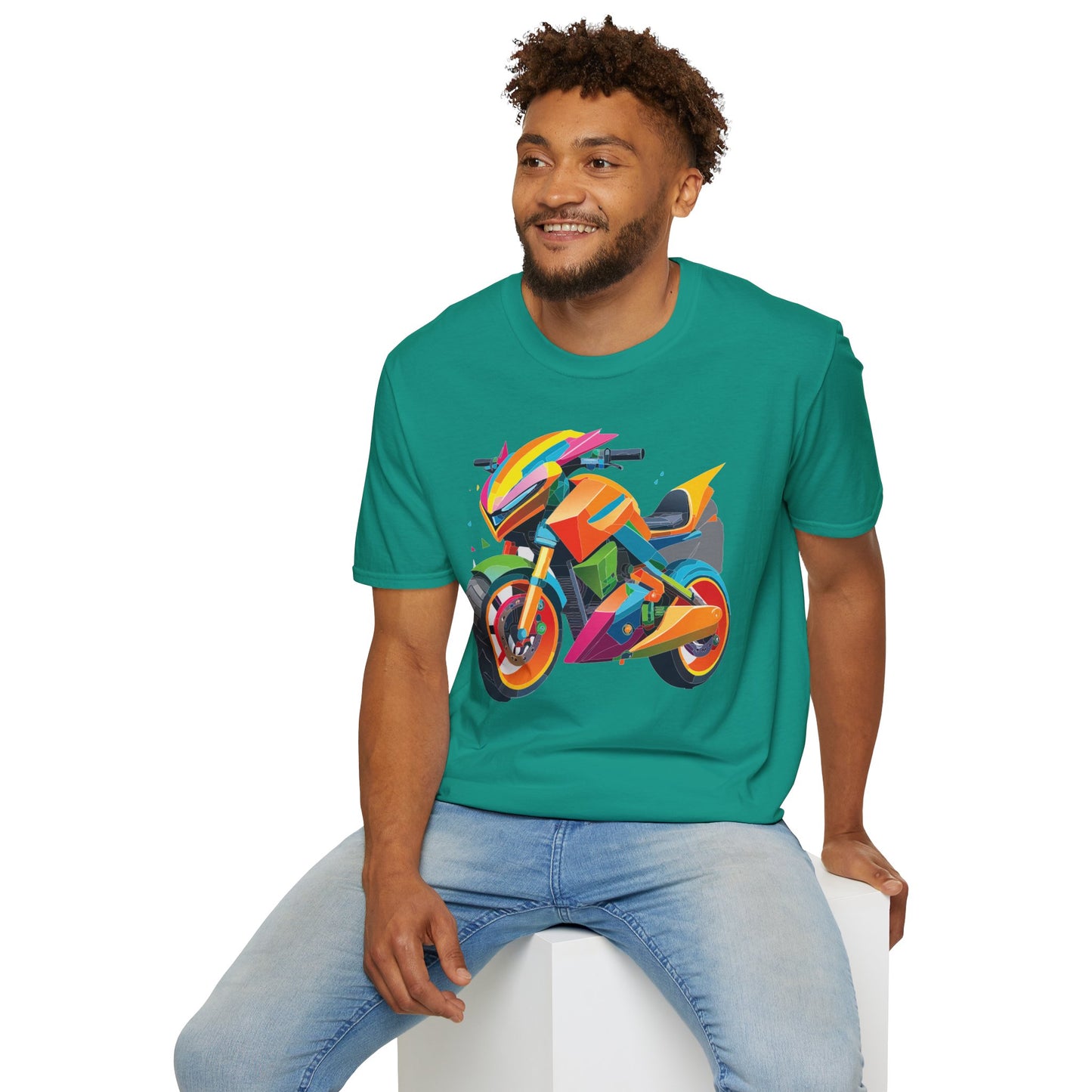 Unisex Bike T Shirt Moto Shirt MTB T Shirt With Art Design Softstyle Cotton Tee For Enthusiasts