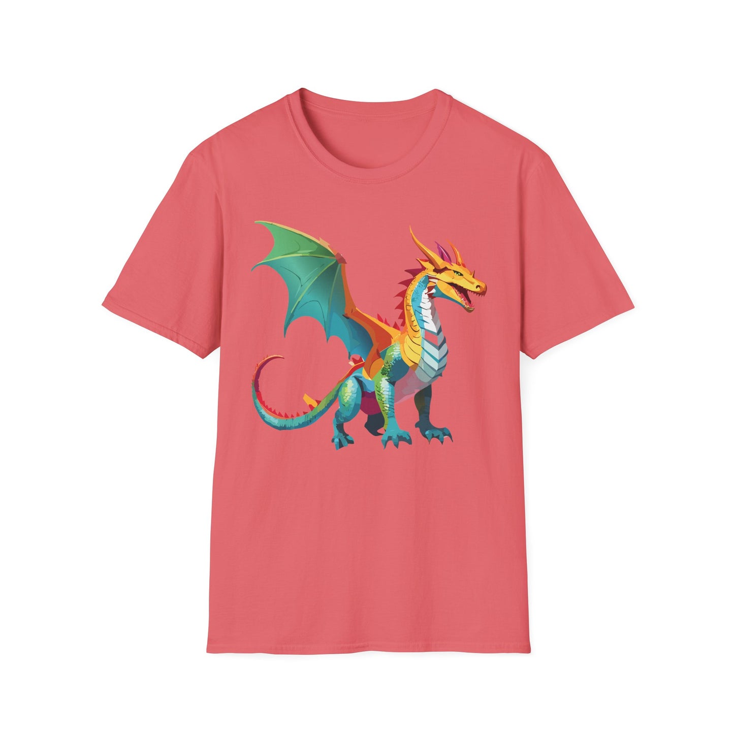 Dragon T Shirt Unisex Animal Design Tee Softstyle Gildan 64000 100 Percent Ring Spun Cotton