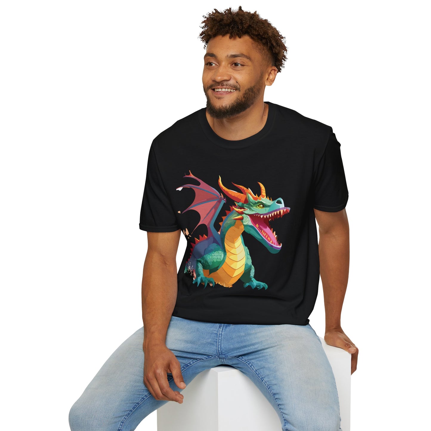 Dragon Graphic T Shirt Unisex Softstyle Cotton Tee Dragon Art Shirt For Men Women