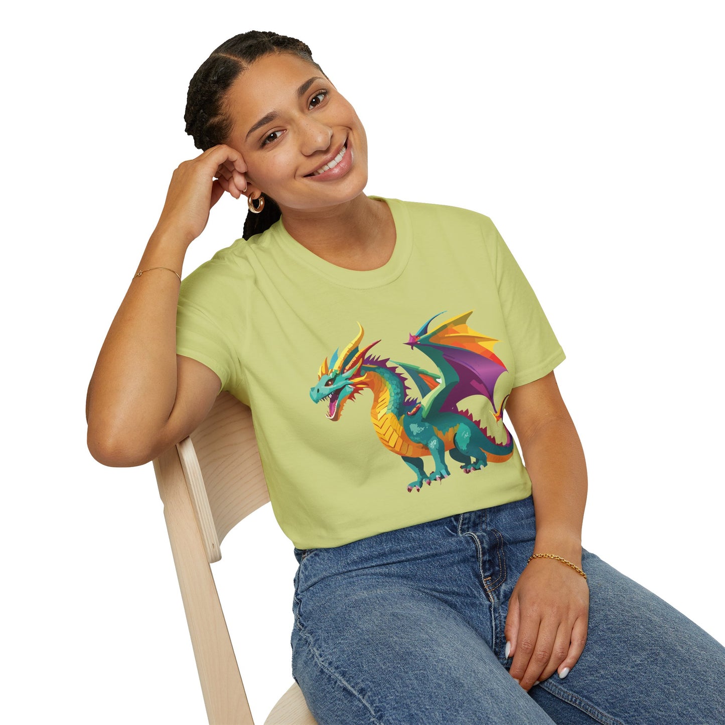 Dragon T Shirt Unisex Short Sleeve Art Design Gildan Softstyle Cotton Tee For Animal Lovers