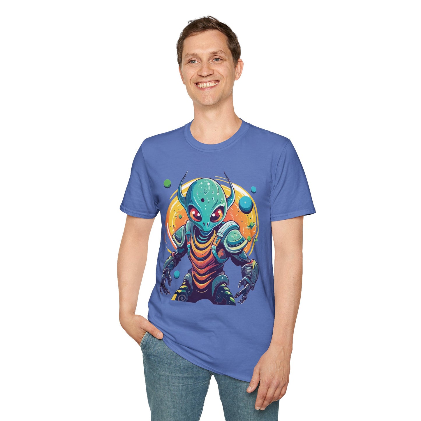 Alien Cosmos Shirt Unisex Softstyle Tee With Alien Art Design Space Theme Graphic Tee