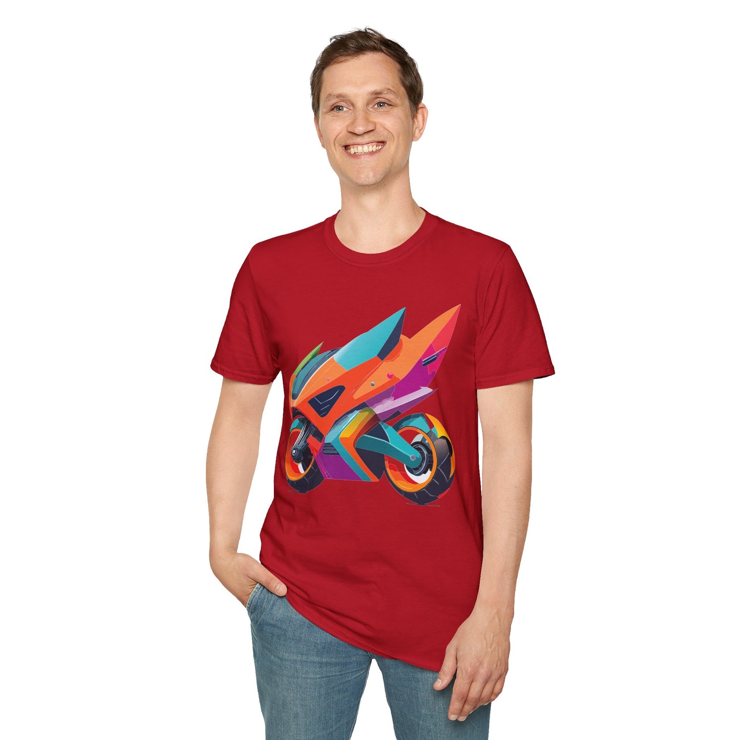 Unisex Bike T Shirt Moto Shirt Motorcycle MTB T Shirt 100 Percent Cotton Softstyle