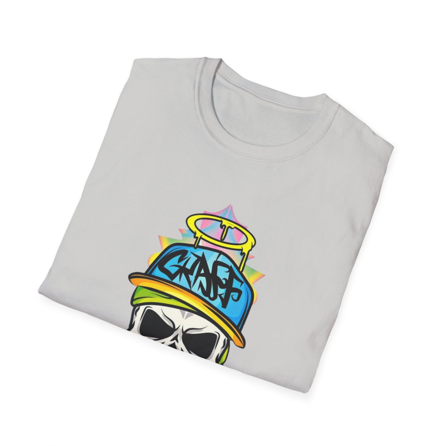 Unisex Skull Graphic Tee Shirt With Skeleton Design Softstyle 64000 100 Percent Ring Spun Cotton