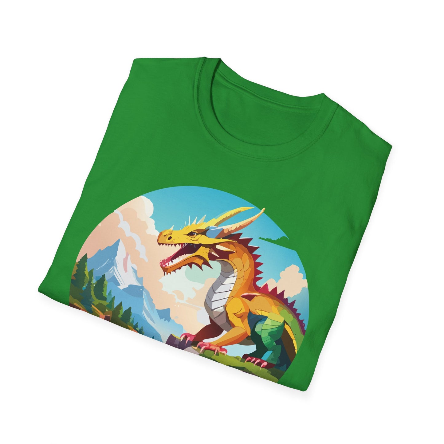 Dragon T Shirt Unisex Softstyle Cotton Tee With Colorful Animal Art Design For Everyday Wear