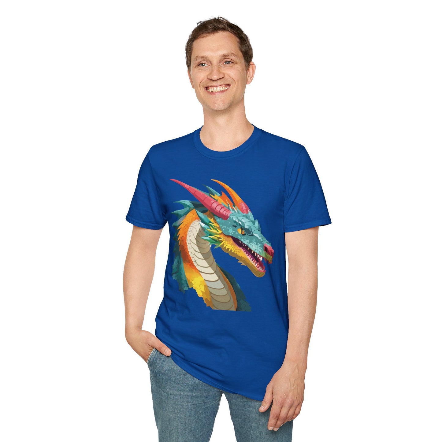 Dragon T Shirt Unisex Softstyle Art Design Tee With Animals Theme Gildan 64000 Premium Quality