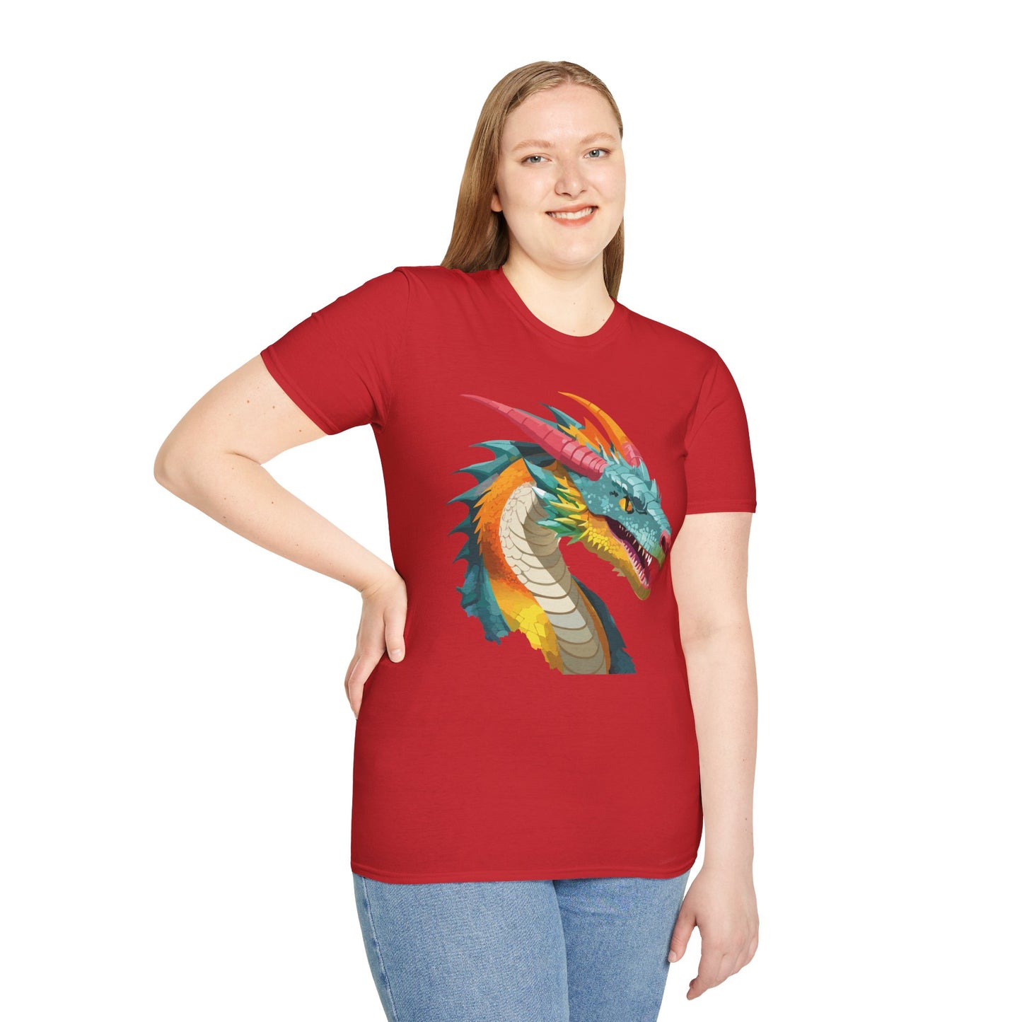 Dragon T Shirt Unisex Softstyle Art Design Tee With Animals Theme Gildan 64000 Premium Quality