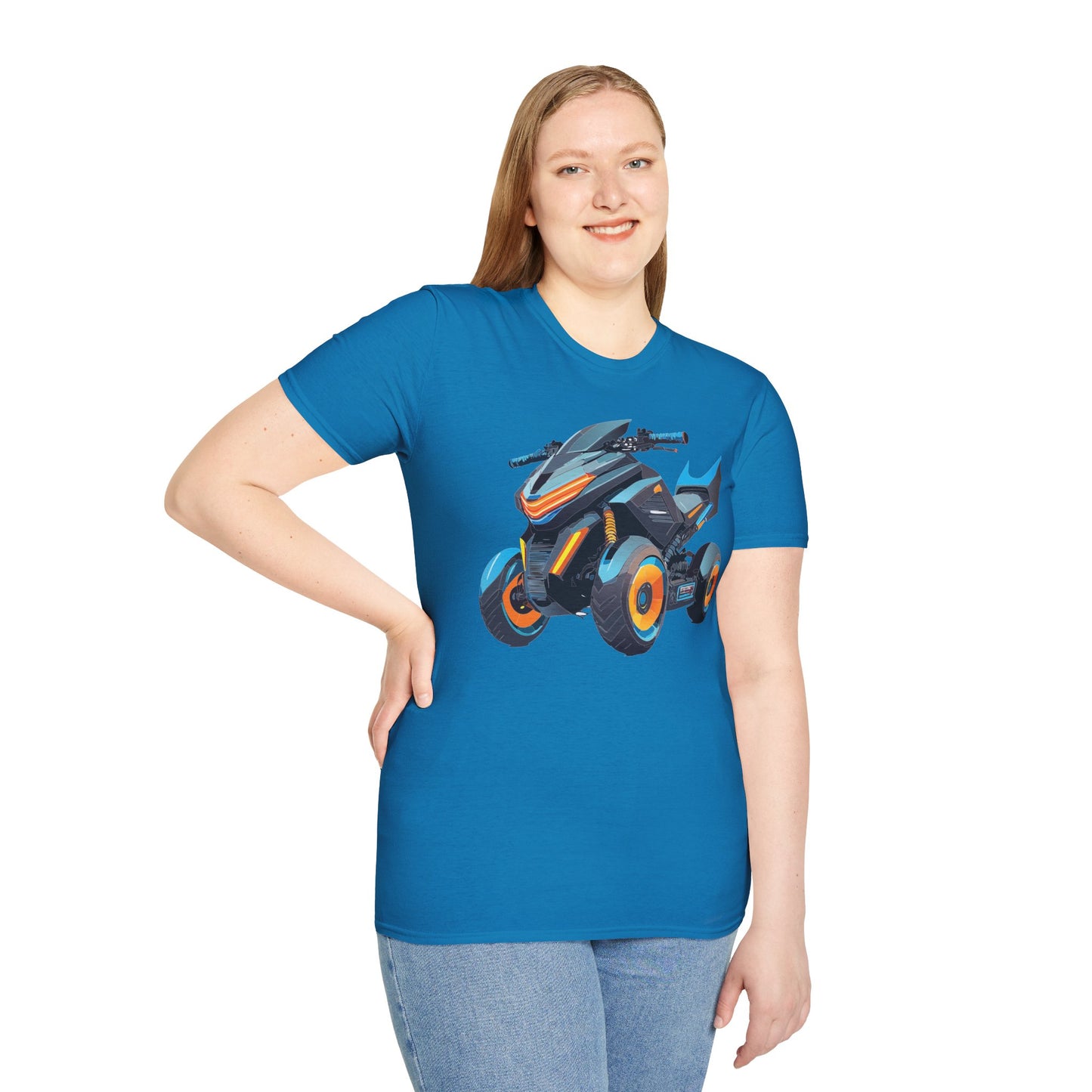Unisex Motorcycle Art Design T Shirt Softstyle 64000 MTB Graphic Tee For Riders