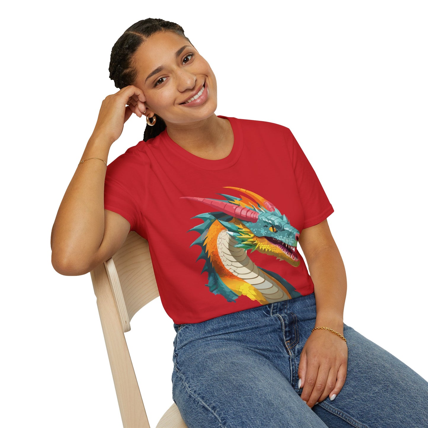 Dragon T Shirt Unisex Softstyle Art Design Tee With Animals Theme Gildan 64000 Premium Quality